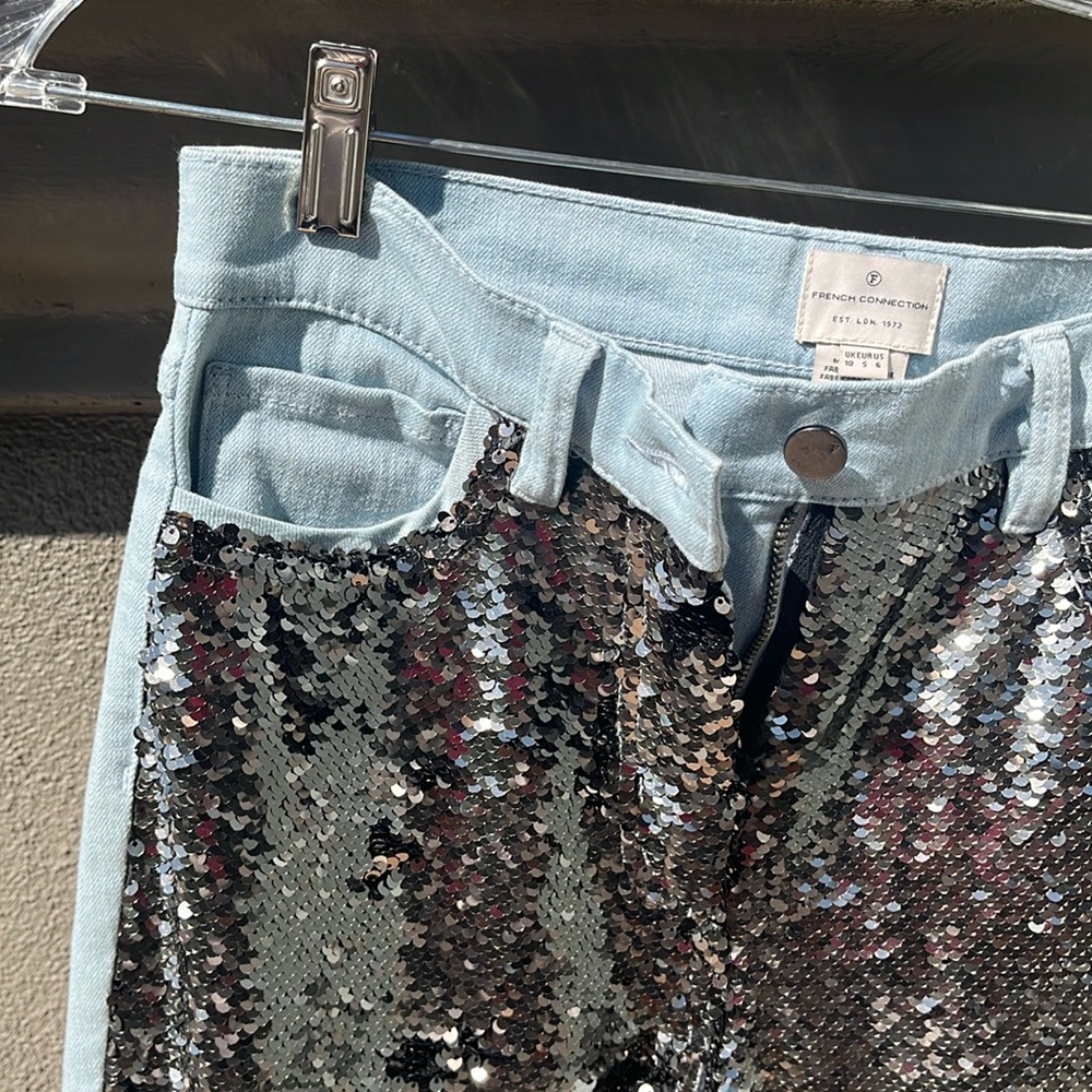 French Connection sequin skinny leg jeans